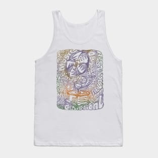 Gramophone Phonograph Retro Art Style Illustration Tank Top